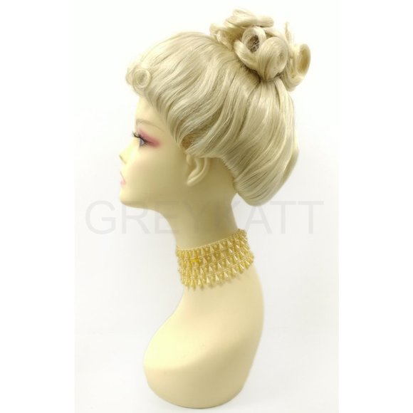 Blonde updo costume wig main image 5